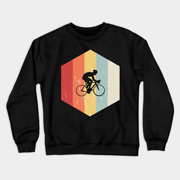 Cycling Retro Distressed Style Crewneck Sweatshirt by BeDesignerWorld